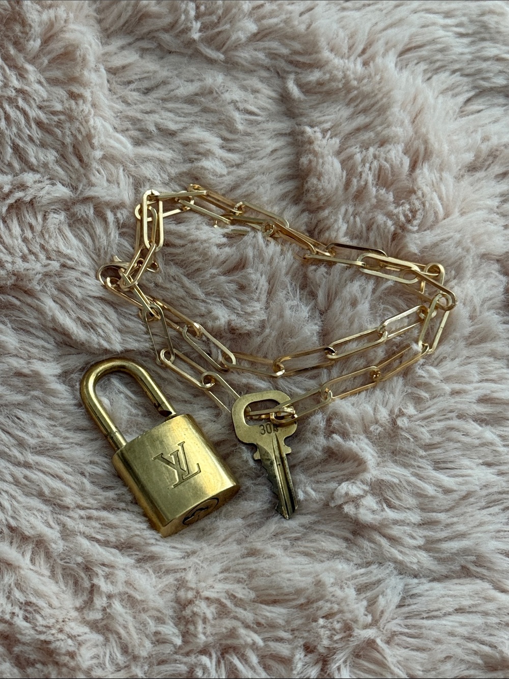 Louis Vuitton Gold-tone Padlock with Key #304